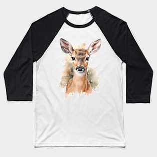 Watercolor Doe 2 Baseball T-Shirt